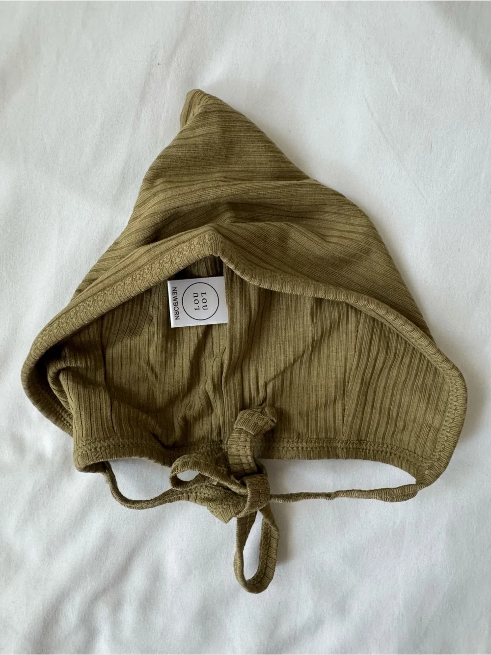 Lou Lou & Company Olive Ribbed Bonnet